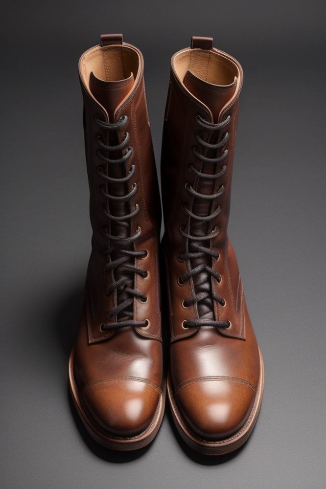 Image of high riding leather boots - a stylish and versatile choice, crafted with precision for a bold and confident fashion statement