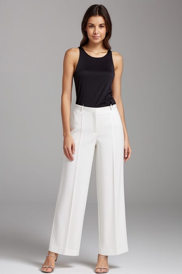 Image of women's high waist straight leg pants - a sophisticated and flattering choice, featuring a high-rise silhouette and straight leg design for a timeless and polished look.