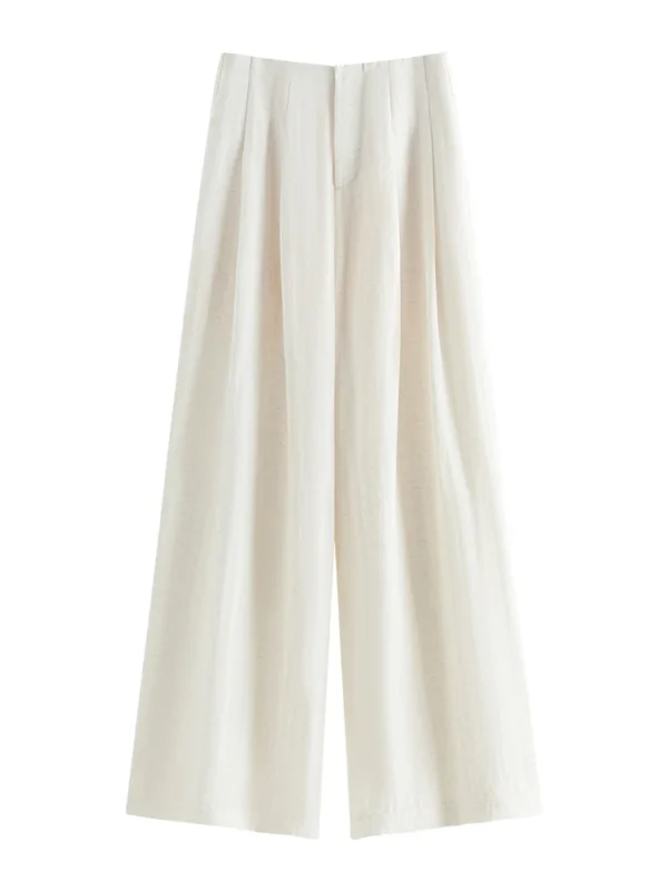 Women Summer Set – Sleeveless Blouse and Full Length Wide Leg Trouser Two-Piece Set - Image 6