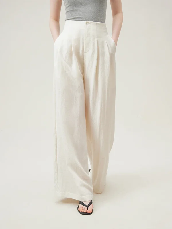 Women Summer Set – Sleeveless Blouse and Full Length Wide Leg Trouser Two-Piece Set - Image 3