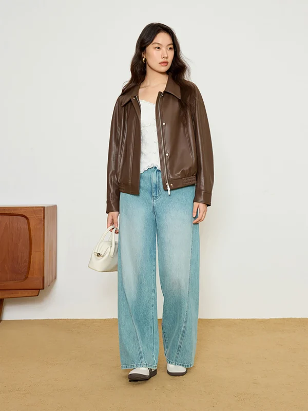 Women's Retro Loose Leather Jacket – Spring Office Lady Casual Fashion - Image 4