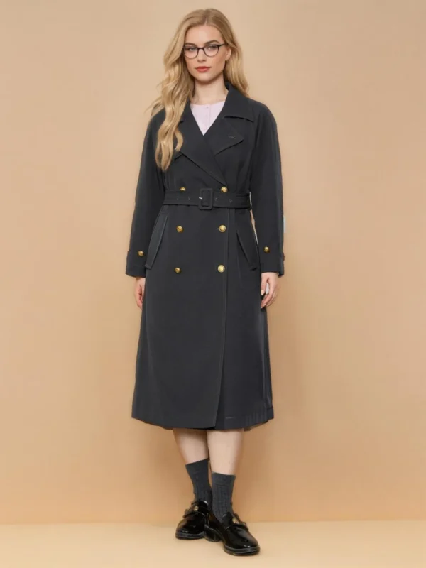 Plus Size Women's Casual Double Breasted Trench – Spring Fashionable Long Loose Trench Coat - Image 4