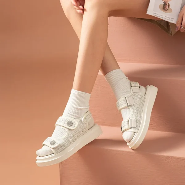 Women's Plaid Platform Sandals - Image 3