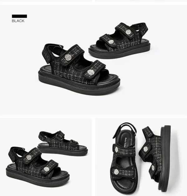 Women's Plaid Platform Sandals - Image 6