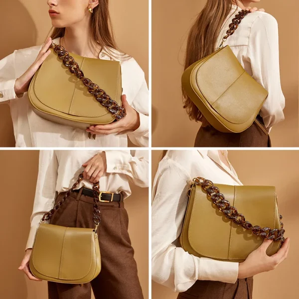 Women's Leather Shoulder Bag - Image 2