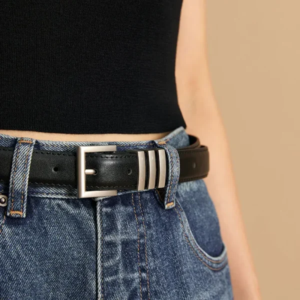 Full Grain Metal Buckle Belt - Image 2