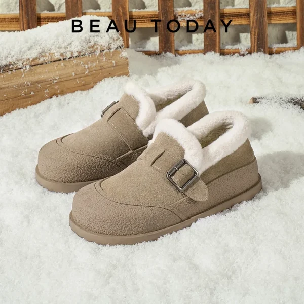 Cow Suede Winter Flats