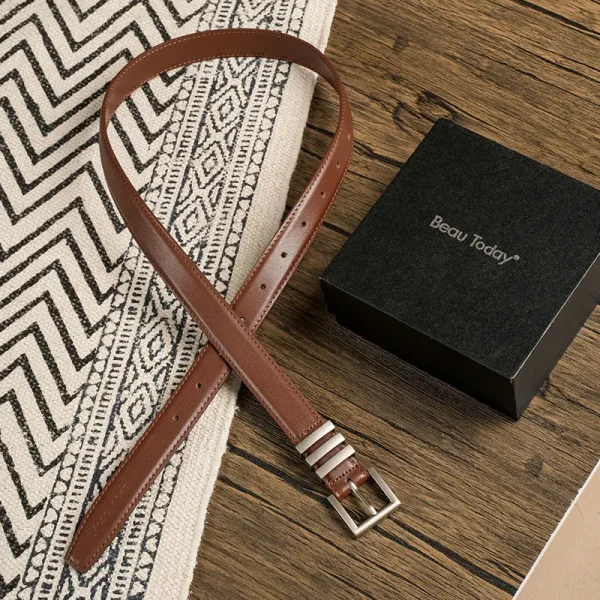 Full Grain Metal Buckle Belt - Image 4