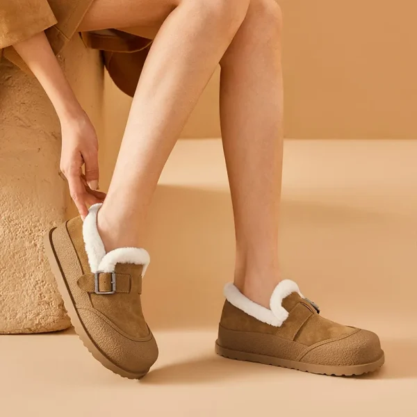 Cow Suede Winter Flats - Image 4