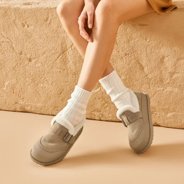 Cow Suede Winter Flats - Image 3