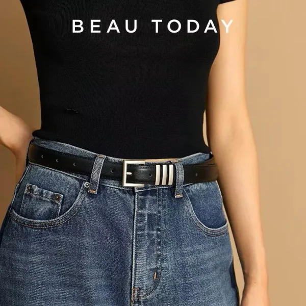 Full Grain Metal Buckle Belt