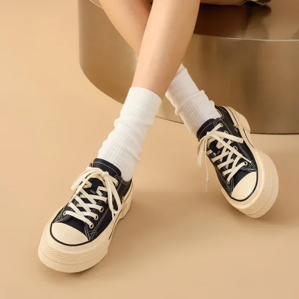 Split Leather Canvas Shoes - Image 4
